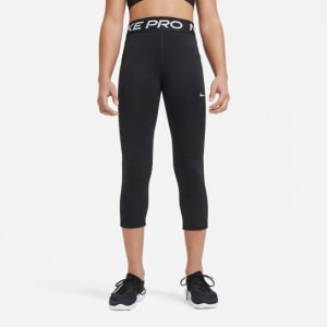 Calça Legging Infantil Nike G NP Capri Feminina - Preto+Branco