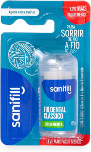 Fio Dental Sanifill Clássico Sabor Mental 125 Metros – Leve Mais, Pague Menos, Sanifill