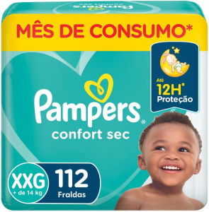 Fraldas Pampers Confort Sec XXG 112 Unidades, Pampers