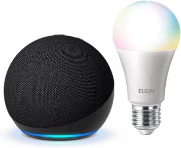 Echo Dot 5ª geração + Lâmpada Elgin 10W