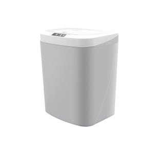 Lixeira Automatica com Sensor, Lixeira Inteligente com Sensor Infravermelho, Lixeira sem Contato para Sala de Estar, Cozinha, Banheiro, Escritório, Quarto, Locais Comerciais, 16L, Cinza com Branco