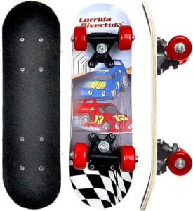 Skate Infantil Corrida Madeira 43,5cm até 30kg, DM Radical