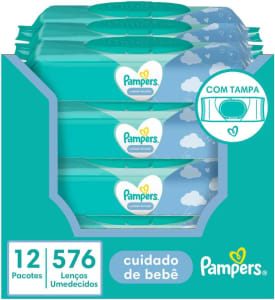 Kit 12 Pacotes de Lenço Umedecido Pampers Cuidado de Bebê - 48 Unidades Cada (576 Unidades total)