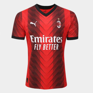 Camisa AC Milan Home 23/24 s/n° Torcedor Puma Masculina - Vermelho+Preto