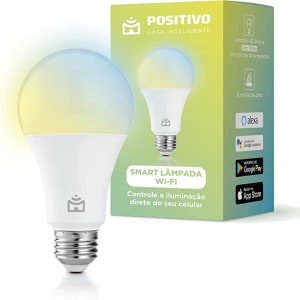 Smart Lâmpada Wi-Fi Positivo Casa Inteligente, Quente e Fria, Colorido RGB, LED 9W, Bivolt - Compatível com Alexa