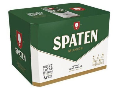 Cerveja Spaten Puro Malte Munich Helles Lager - 12 Unidades Lata 350ml