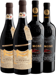 Kit 2 Aimone + 2 Grande Alberone por R$69,90 cada garrafa