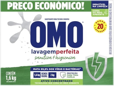 Omo Lavagem Perfeita - Sanitizante em Pó, 1.6kg