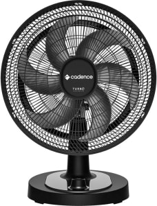 Ventilador De Mesa Cadence Turbo Preto 6 Pás 42cm 127v