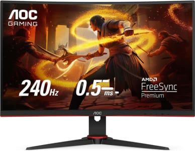 Monitor Gamer AOC LEGEND 27" C27G2ZE, 240Hz 0,5ms, Curvo, Anti-reflexivo, AMD FreeSync Premium (Preto/Vermelho)