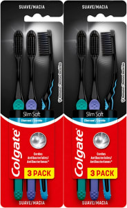 03 Unidades - Kit Escova de Dente Colgate Slim Soft Black com 6 Escovas (Total 18 unidades)