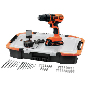 Parafusadeira/Furadeira com Bateria 20V 1,5Ah Lítion, Carregador Bivolt, Maleta e 45 Acessórios - BLACK+DECKER-LD120KA-BR