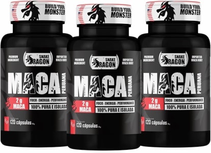 Kit 3x Maca Peruana Negra 120 Capsulas 2000mg Maca Peruana Black em Capsulas Pura Premium Importada Para Homens e Mulheres Original