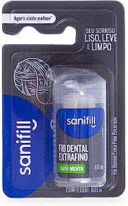 2 Unidades Fio Dental Sanifill Extrafino Sabor Menta 100 metros Sanifill (Total 2 unidades)