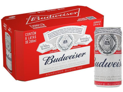 Pack Cerveja Budweiser Lata 269ml - 8 Unidades