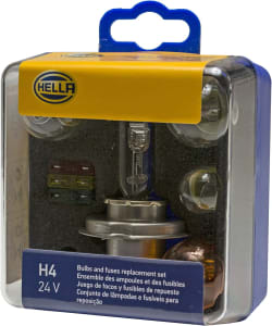 HELLA - Conjunto De Lâmpadas 24V E Fusíveis Para Reposição - Aplicação Universal - Lâmpada Principal H4 24V