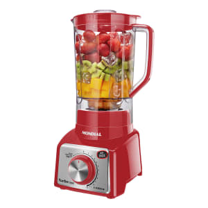 Liquidificador Doméstico Mondial L-1000 RI Jarra de San Cristal 3L 1000W 12 Velocidades Vermelho/Inox 110V