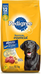 3 Unidades - PEDIGREE Ração Nutrição Essencial Carne Para Cães Adultos 10.1kg