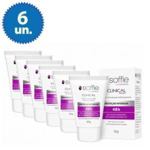 Leve Mais Pague Menos: 6 Desodorantes Antitranspirantes em Creme Soffie Clinical 48h Feminino 60g