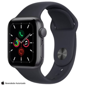 Apple Watch SE (GPS, 40mm) Caixade Alumínio Cinza-Espacial Pulseira Meia-Noite