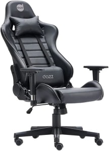 Cadeira Gamer Prime-X V2 Dazz, Ajuste 180º, Com Rodas Em Nylon, Suporta Até 100 Kgs (Preto/Cinza)