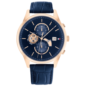 Relógio Tommy Hilfiger Masculino Couro Azul 1710503