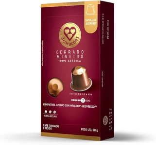 3 Corações Cápsula De Café Compatíveis Nespresso Cerrado Mineiro, Contém 10 Cápsulas