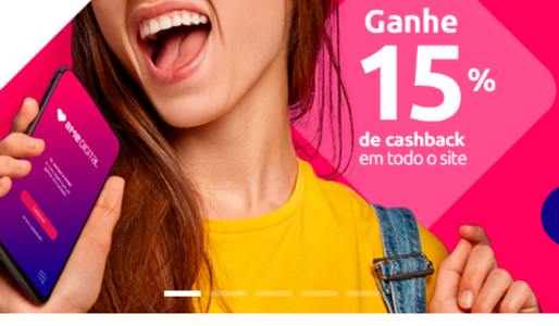 15% do dinheiro de volta no AME em todo o site da Eletrum!