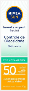 Protetor Solar Facial NIVEA SUN Beauty Expert Pele Oleosa FPS 50 50g