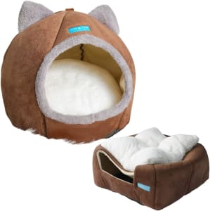 Cama Casa Toca Iglu Tenda Caminha Cabana para Gatos Pets - Duke & Dixie (Marrom)