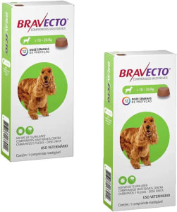 Combo 2 Unidades Antipulgas Bravecto Cães 10 a 20kg