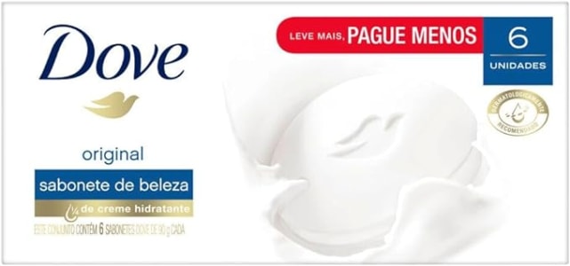 Dove Sabonete Em Barra Branco 90 Gr 6 Unidades (A embalagem pode variar)