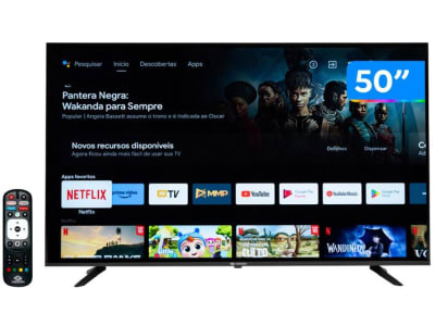 Smart TV 50” 4K DLED Rig Vizzion BR50GUA IPS - Android Wi-Fi Google Assistente 3 HDMI 2 USB - TV 4K Ultra HD - Magazine {{route.pmdStoreName}}Logo LuLogo Magalu