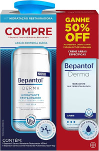 Bepantol Derma Kit Compre e Ganhe Hidratante Corporal Diário 400ml e Hidratante Multirrestaurador 40g (Embalagem pode variar)