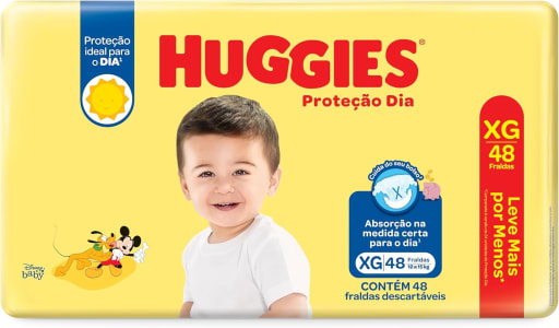 Huggies Fralda Proteção Dia Tam. XG - 48 fraldas