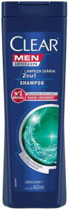 Shampoo Anticaspa Clear Men Limpeza Diária 2 em 1 400ml