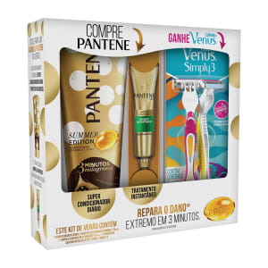 Condicionador Pantene 3 Minutos Milagrosos Summer 170ml+Ampola Restauração 15ml-Grátis 2 Apar Desc Gillette