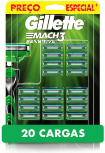 Gillette Mach3 Sensitive - Carga para Aparelho de Barbear 20 unidades