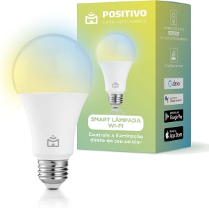 Smart Lâmpada Wi-Fi Positivo Casa Inteligente Branco Quente e Frio RGB LED 9W Bivolt Compatível com Google e Alexa