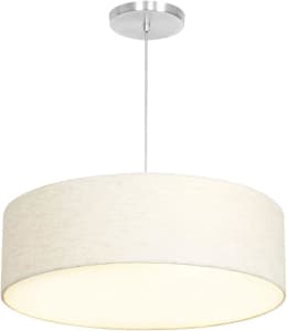 Lustre Cupula Pendente Dome 50x15cm Magnífico Linho Claro