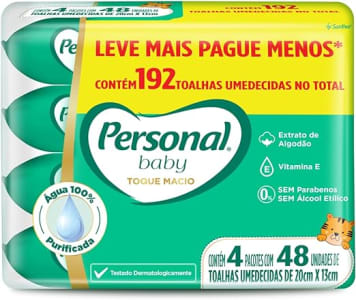 Kit Toalha Umedecida Personal Baby Toque Macio 192 unidades