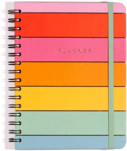  Planner Wire-o Arco-íris, Multicolorido, Arco-íris, Mensal e Semanal, 75 fls, Papel Pólen 80g/m², Tamanho A5 