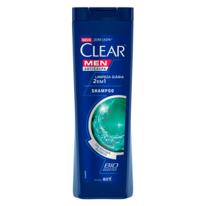 4 unidades - Shampoo Clear Men Limpeza Diária 2 em 1 400ml