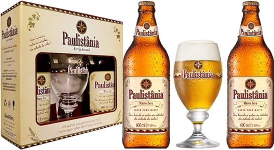 Kit Paulistania - 2 gfas 600 ml Marco Zero + 1 Copo 300 ml Paulistânia 600Ml