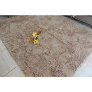 Tapete felpudo para sala bege liso 1,40X2,00 peludo, luxo, lindo