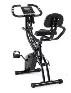 Bicicleta Ergométrica Vertical Dobrável WCT Fitness, Suporta Até 130 KG (Preto)