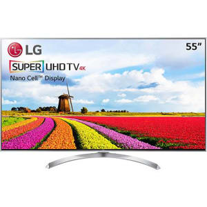 Smart TV LED LG 55" SUPER ULTRA HD 55SJ8000 Conversor Digital Wi-Fi integrado  3 USB 4 HDMI  webOS 3.5  Sistema de Som Ultra Surround