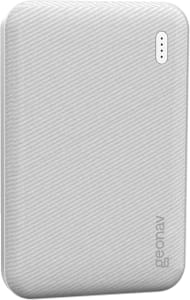 Geonav Power Bank, Carregador Portátil Universal 5.000mAh, 2 portas USB 2.1A, Led Indicador de bateria, ES5KWT, Branco