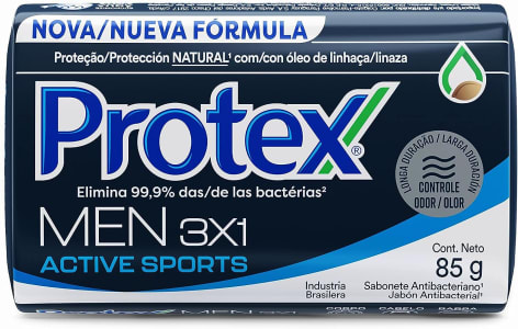 6 Unidades — Sabonete Em Barra Protex Men Sport 85g