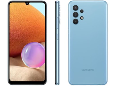 Smartphone Samsung Galaxy A32 128GB Azul 4G - 4GB RAM Tela 6,4” Câm. Quádrupla + Selfie 20MP - Magazine Ofertaesperta